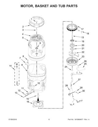 Motor, Basket And Tub Parts Diagram and Parts List for 11027132411  Kenmore Washer