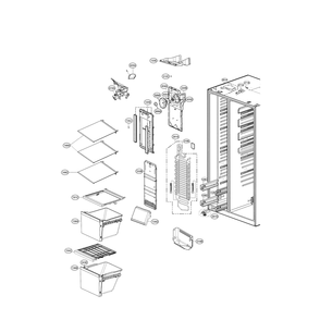 Freezer Compartment Parts Diagram and Parts List for 79551863610  Kenmore Refrigerator