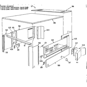 Non-Functional Replacement Parts Diagram and Parts List for 769812310  Kenmore Air Conditioner