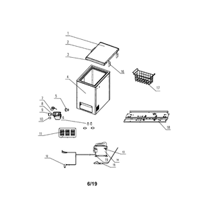 Freezer Diagram and Parts List for 11117552910  Kenmore Freezer