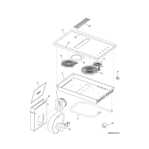 Main Top/Surface Units Diagram and Parts List for 79044129510  Kenmore Cooktop