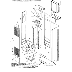 Cabinet Diagram and Parts List for 867736124  Kenmore Furnace