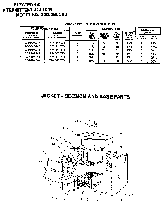 Jacket - section and base Diagram and Parts List for 229960260-1990  Kenmore Water Heater