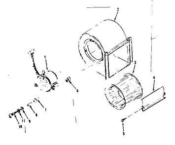 Blower Assembly Diagram and Parts List for 8676473  Kenmore Furnace