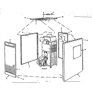 Jacket Parts Diagram and Parts List for 2294138  Kenmore Water Heater