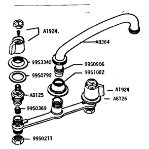 7183 Faucet Assembly Diagram and Parts List for 6127905120  Kenmore Refrigerator