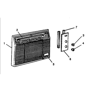Decorative Front Assemblies Diagram and Parts List for 75108  Kenmore Air Conditioner