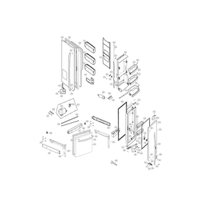 Door Parts Diagram and Parts List for 79572353312  Kenmore Refrigerator