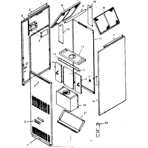 Cabinet Diagram and Parts List for 867763530  Kenmore Furnace