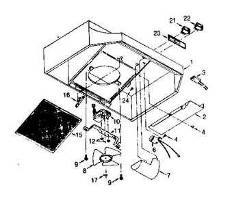 Range Hood 1 Diagram and Parts List for 2335137813  Kenmore Range Hood
