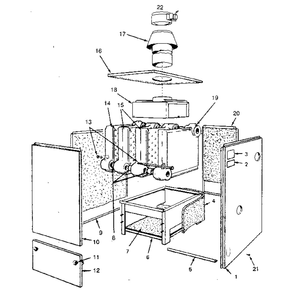 Jacket - Sections & Base Diagram and Parts List for 229965271  Kenmore Water Heater
