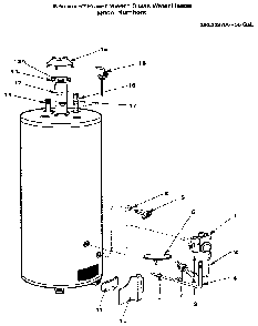 Replacement parts Diagram and Parts List for 220332700  Kenmore Water Heater