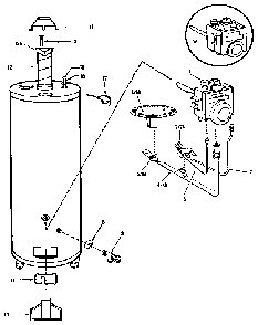 Replacement parts Diagram and Parts List for 3346  Kenmore Water Heater
