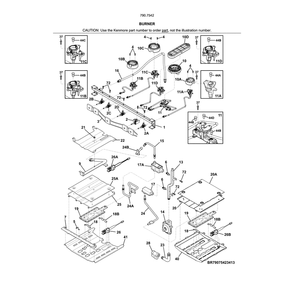 Burner Diagram and Parts List for 79075422414  Kenmore Range