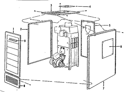 Jacket Parts Diagram and Parts List for 2298133  Kenmore Water Heater