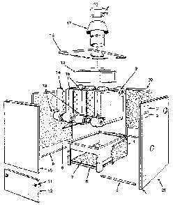 Jacket - sections & base Diagram and Parts List for 229964241  Kenmore Water Heater