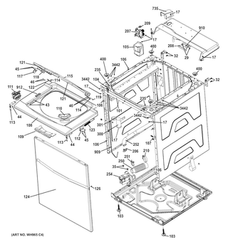 Cabinet 5 Diagram and Parts List for 2671532210  Kenmore Washer Dryer Combo