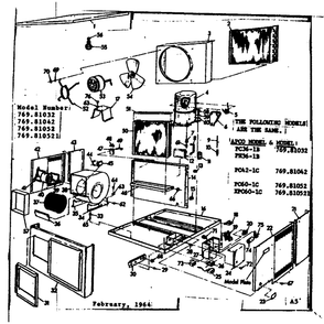 Unit Parts Diagram and Parts List for 76981052  Kenmore Air Conditioner