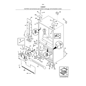 Cabinet Diagram and Parts List for 2537041241C  Kenmore Refrigerator