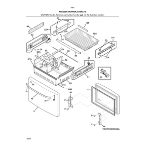 Freezer Door Diagram and Parts List for 2537041241C  Kenmore Refrigerator