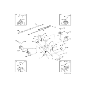 Burner Diagram and Parts List for 79031113510  Kenmore Cooktop