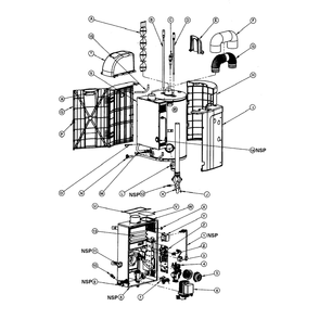 Water Heater Diagram and Parts List for 153331000  Kenmore Water Heater