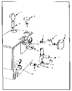 Boiler controls and piping Diagram and Parts List for 229965570-1980  Kenmore Water Heater