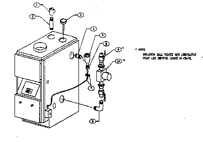 Boiler controls/piping Diagram and Parts List for KWX-4V  Kenmore Water Heater