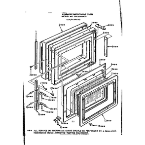 Door Parts Diagram and Parts List for 5668868420  Kenmore Microwave