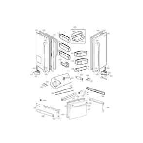 Door Parts Diagram and Parts List for 79572043111  Kenmore Refrigerator