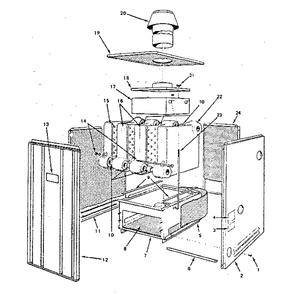 Jacket-Sections & Base Parts Diagram and Parts List for 22996147  Kenmore Water Heater