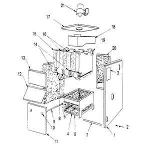 Jacket Diagram and Parts List for 229960130  Kenmore Water Heater