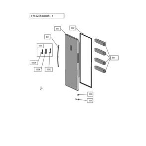 Freezer Door Diagram and Parts List for KLFU021AWD0  Kenmore Freezer