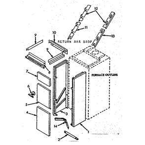 Cabinet Diagram and Parts List for 8676613  Kenmore Furnace