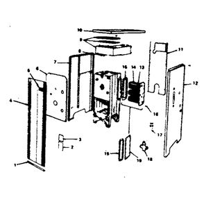 Cabinet Diagram and Parts List for 229963351  Kenmore Water Heater