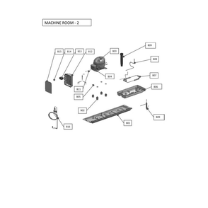 Machine Room Diagram and Parts List for KLFU021AWD0  Kenmore Freezer
