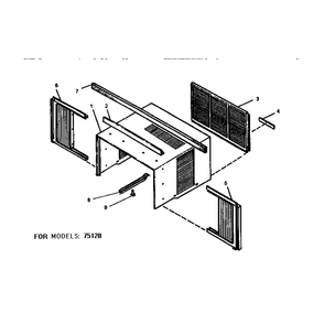 Exterior Diagram and Parts List for 75128  Kenmore Air Conditioner