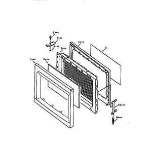Door Diagram and Parts List for 56568200791  Kenmore Microwave