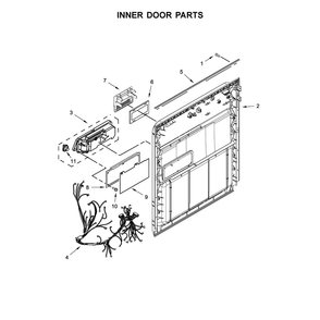Inner Door Parts Diagram and Parts List for 2217382N710  Kenmore Dishwasher