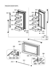 Freezer Door Parts Diagram and Parts List for 11173025020  Kenmore Refrigerator