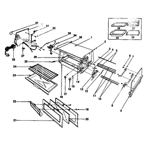 Replacement Parts Diagram and Parts List for 360633803  Kenmore Toaster Oven