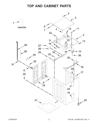 Part Location Diagram of WP285655 Kenmore Washer Hose Clamp