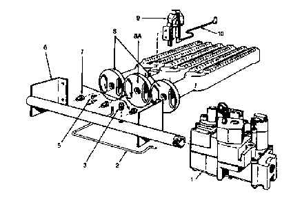 Hi efficiency series gas burners & manifold parts Diagram and Parts List for 229963620  Kenmore Water Heater