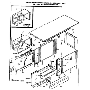 Furnace Body Diagram and Parts List for 867763633  Kenmore Furnace