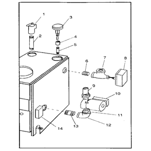 Boiler Controls And Piping Diagram and Parts List for 229960130  Kenmore Water Heater