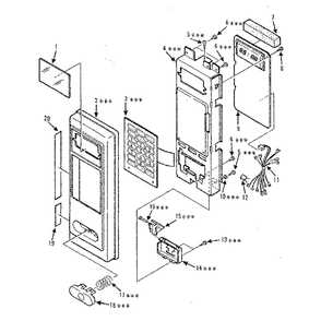 Control Panel Parts Diagram and Parts List for 5668832980  Kenmore Microwave