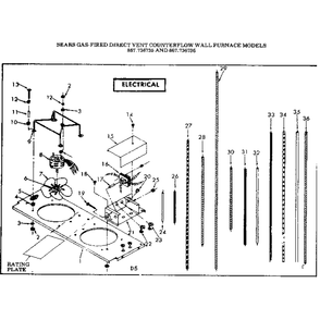 Electrical Diagram and Parts List for 867736736  Kenmore Furnace
