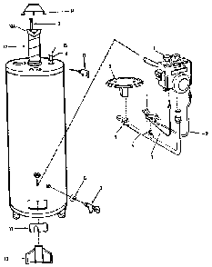 Replacement parts Diagram and Parts List for 3333  Kenmore Water Heater