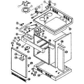 Cabinet And Gas Diagram and Parts List for 6127986323115V  Kenmore Refrigerator