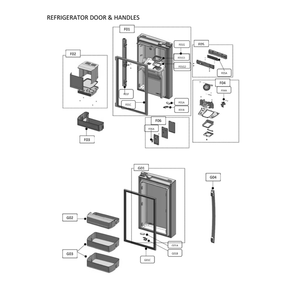 Refrigerator Door & Handles Diagram and Parts List for 11172699120  Kenmore Refrigerator